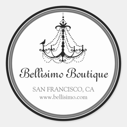 Classy Chandelier Sticker Schwarz/Grau (Vorderseite)