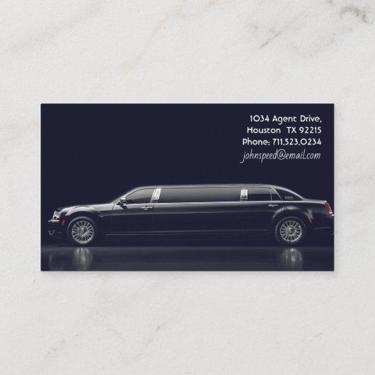 Classy Chauffeur Limousine Visitenkarte (Rückseite)