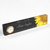 Classy Cheerful Sunflower Monogram Namensplakette
