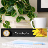 Classy Cheerful Sunflower Monogram Namensplakette