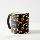 Classy Cheetah Print Splash Fun Monogram Custom Verwandlungstasse (Vorderseite Links)