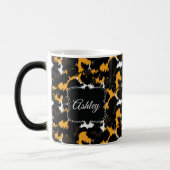 Classy Cheetah Print Splash Fun Monogram Custom Verwandlungstasse (Links)