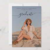 Classy Chic Black Foto Collage Graduation Party Einladung (Vorderseite)