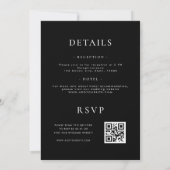 Classy Chic Calligraphy Black All in One Wedding Einladung (Rückseite)