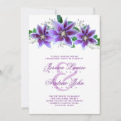 Classy Chic Clematis Engagement-Partei Einladung (Vorderseite)