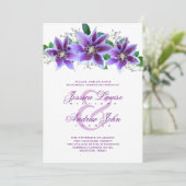Classy Chic Clematis Hochzeit Probe Dinner Einladung (Stehend Vorderseite)