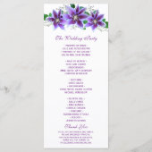 Classy Chic Clematis Hochzeitsprogramm Programm (Rückseite)