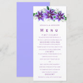 Classy Chic Clematis Wedding Menu Menükarte (Vorne/Hinten)