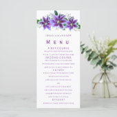 Classy Chic Clematis Wedding Menu Menükarte (Stehend Vorderseite)