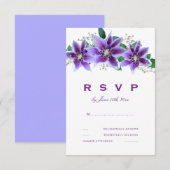 Classy Chic Clematis Wedding RSVP Karte (Vorne/Hinten)
