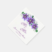 Classy Chic Clematis Wedding Serviette (Ecke)