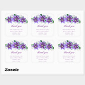 Classy Chic Clematis Wedding Vielen Dank Quadratischer Aufkleber (Blatt)