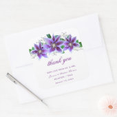 Classy Chic Clematis Wedding Vielen Dank Quadratischer Aufkleber (Umschlag)