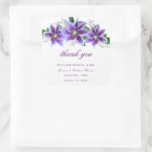 Classy Chic Clematis Wedding Vielen Dank Quadratischer Aufkleber (Tasche)