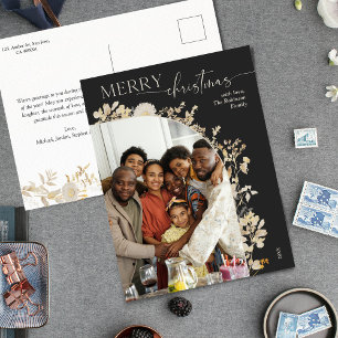 Classy Chic Dark Gold Blume Foto Weihnachten