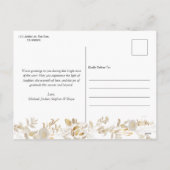 Classy Chic Dark Gold Blume Foto Weihnachten (Rückseite)