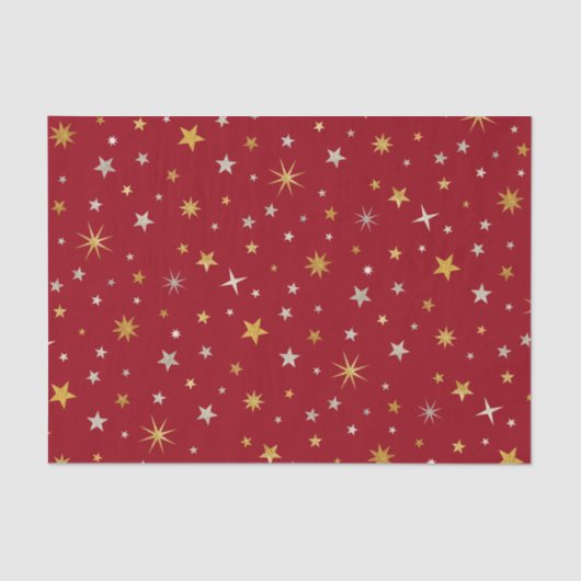 Classy Chic Elegant Gold Silver Red Christmas Star Seidenpapier (Vorderseite)