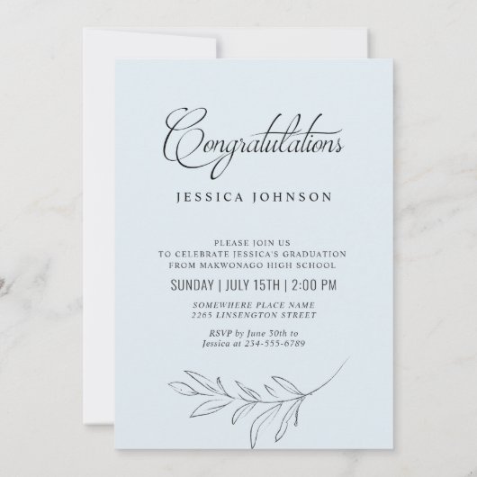 Classy Chic Elegant Script FOTO Graduation Party Einladung (Rückseite)