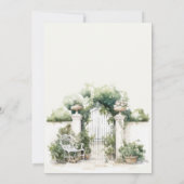 Classy Chic French Garden Landscape Engagement Einladung (Rückseite)