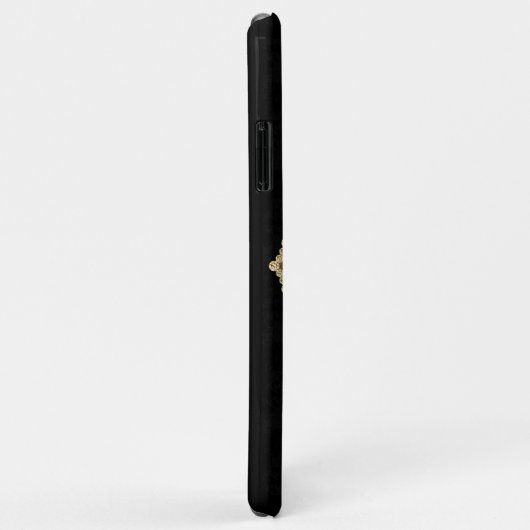 Classy Chic Gold Black Bling Monogram Case-Mate iPhone Hülle (Hinten/Rechts)