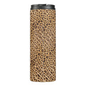 Classy Chic Leopard Print Black Brown Personalisie Thermosbecher (Rückseite)