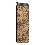 Classy Chic Leopard Print Black Brown Personalisie Thermosbecher (Nach rechts gedreht)
