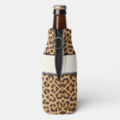 Classy Chic Leopard Print Personalisiert Flaschenkühler (Flasche Rückseite)
