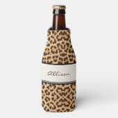 Classy Chic Leopard Print Personalisiert Flaschenkühler (Flaschenvorderseite)