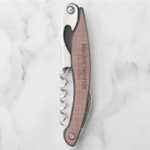 Classy Chic Light Mauve Pink Weave Muster Kellnermesser (Vorderseite)