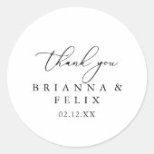 Classy Chic Minimalistisch Danke Gastgeschenk Hoch Runder Aufkleber (Vorderseite)