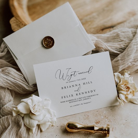 Classy Chic Minimalistisch Elopement Ankündigung