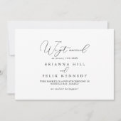 Classy Chic Minimalistisch Elopement Ankündigung (Vorderseite)