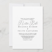 Classy Chic Minimalistisch Nuestra Boda Wedding Einladung (Vorderseite)
