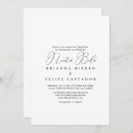 Classy Chic Minimalistisch Nuestra Boda Wedding Einladung