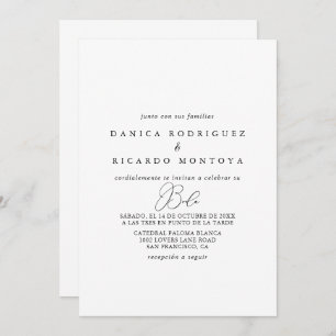 Classy Chic Minimalistisch Spanish Wedding Einladu Einladung