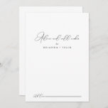 Classy Chic Minimalistisch Wedding Well wünscht Hinweiskarte<br><div class="desc">Diese schicke, minimalistische Hochzeitsnacht wünscht Ihnen einen Tipp für eine rustikale Hochzeit. Das einfache und elegante Design zeichnet sich durch klassische und extravagante Schriftzeichen in Schwarz und Weiß aus. Diese Karten sind ideal für Hochzeiten, Brautparty, Babydusche, Graduiertenfest u.v.m. Personalisieren Sie die Karten mit den Namen der Braut und Bräutigam, den...</div>