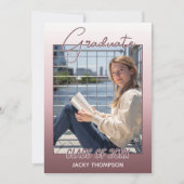 Classy Chic Ombre Mauve Taupe Dark Pink Abschluss Ankündigung (Vorderseite)