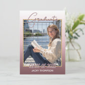 Classy Chic Ombre Mauve Taupe Dark Pink Abschluss Ankündigung (Stehend Vorderseite)