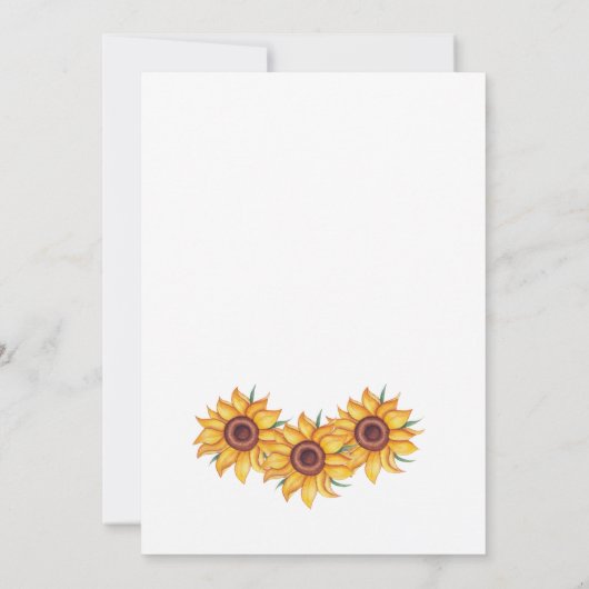 Classy Chic Sonnenblumen Botanisch Einladung (Rückseite)