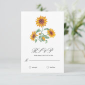 Classy Chic Sonnenblumen Botanisch RSVP Karte (Stehend Vorderseite)