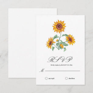 Classy Chic Sonnenblumen Botanisch RSVP Karte
