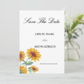 Classy Chic Sonnenblumen Botanisch Save The Date (Stehend Vorderseite)