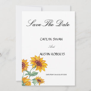 Classy Chic Sonnenblumen Botanisch Save The Date