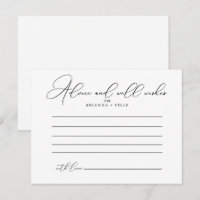 Classy Chic Wedding Advice Card