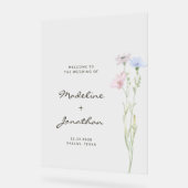 Classy Chic Wildblume Beige Wedding Willkommenszei Acrylschild (Winkel)