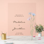 Classy Chic Wildblume Beige Wedding Willkommenszei Acrylschild (Hochzeit)