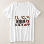 Classy Chick bis Kickoff Große Größe T-Shirt (Design vorne)