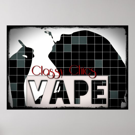 Classy Chics Vape Schachbrett Pattern Grunge Poste Poster (Vorne)
