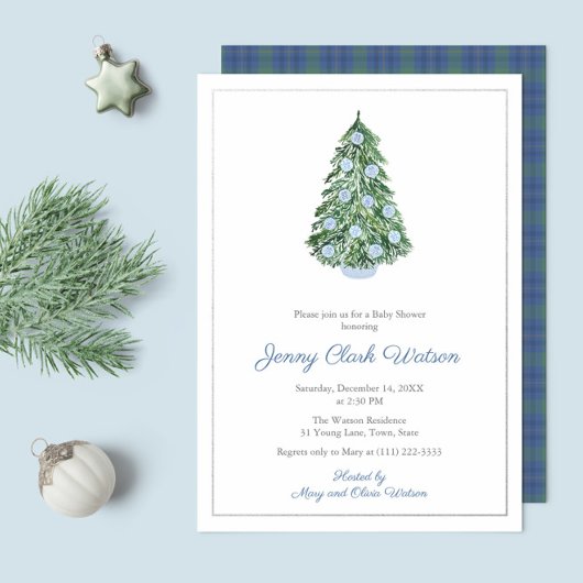 Classy Chinoiserie Weihnachtsdusche für Junge Folieneinladung