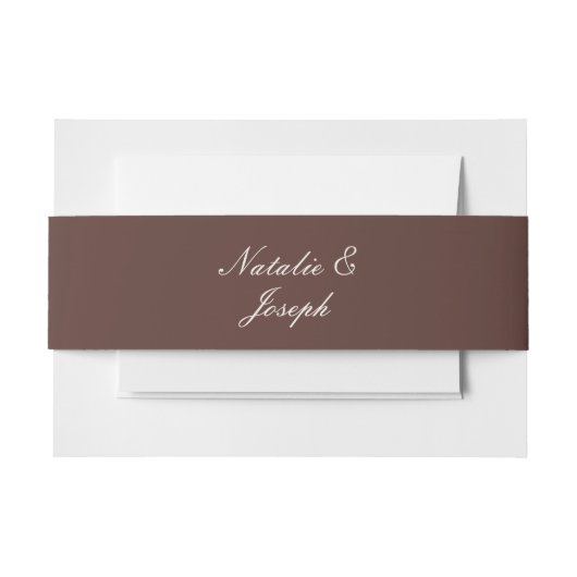 Classy Chocolate Brown Cream Old Money Wedding Einladungsbanderole (Vorderseite Beispiel)